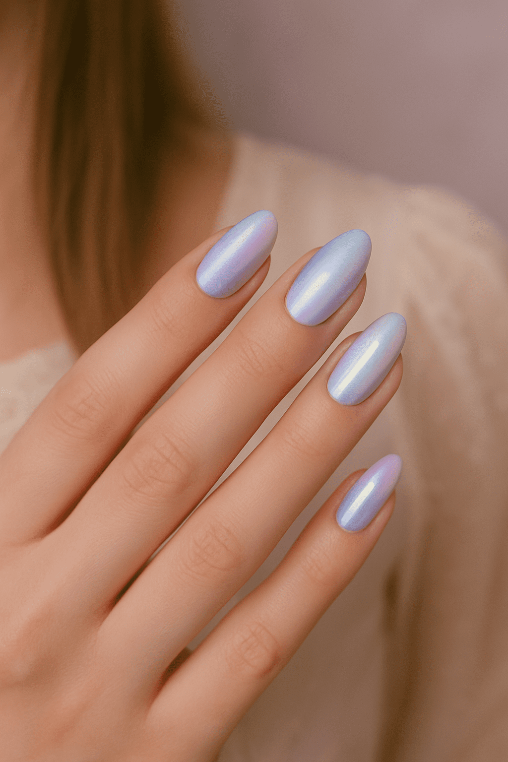 pastel chrome nails
