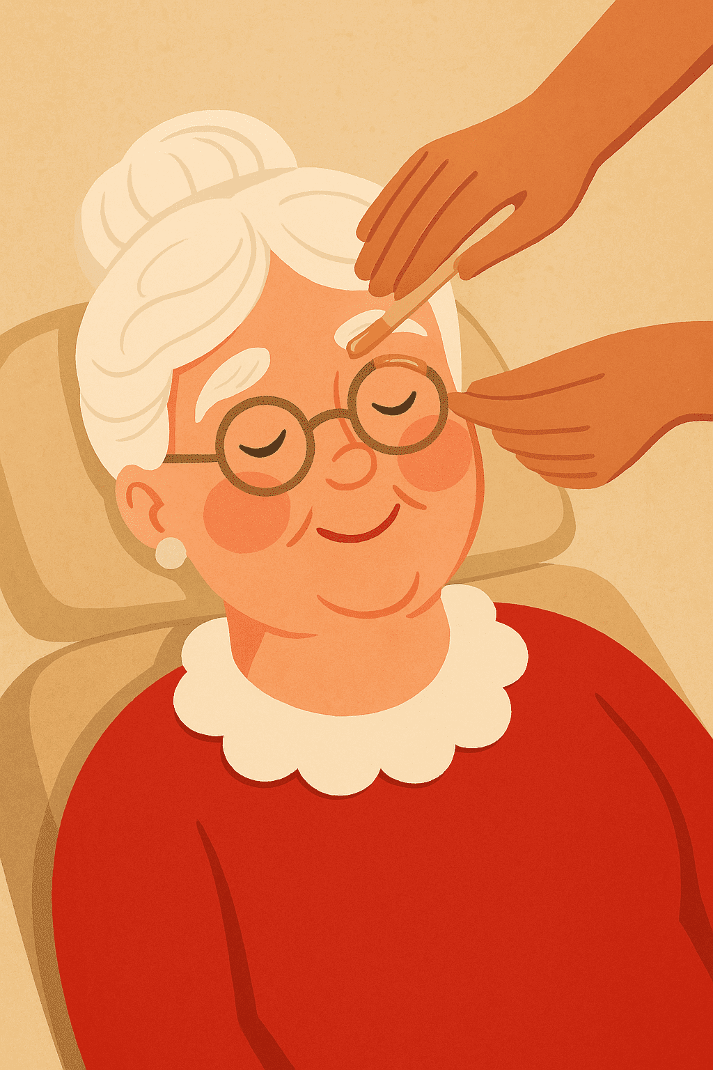 mrs.clause getting her eyebrows waxed at bella vita