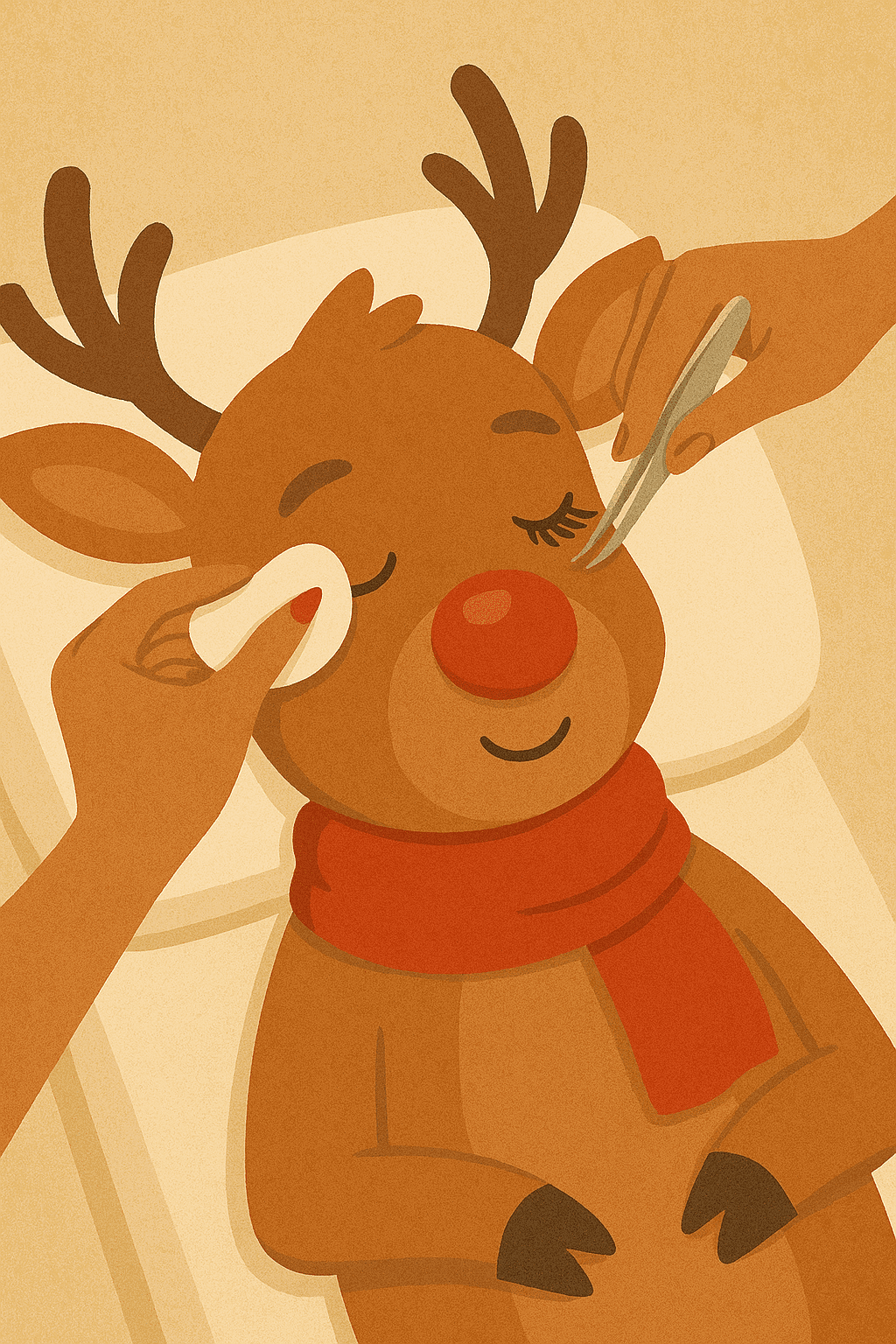 rudolph getting his lashes done