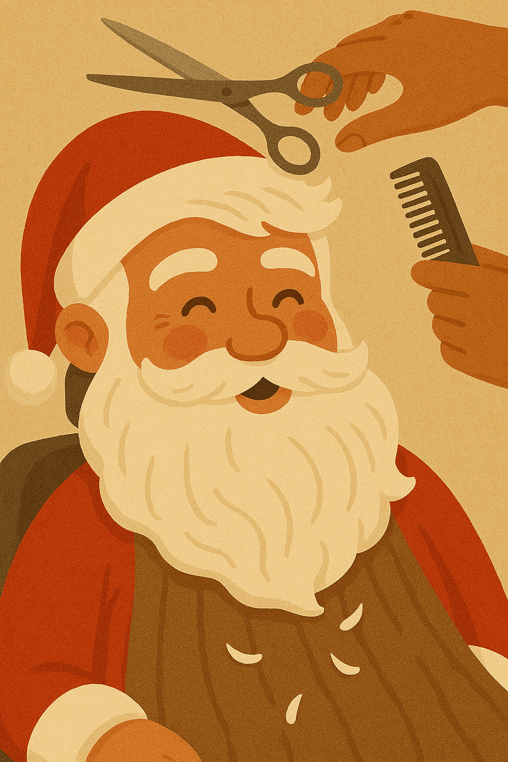santa getting his haircut at bella vita